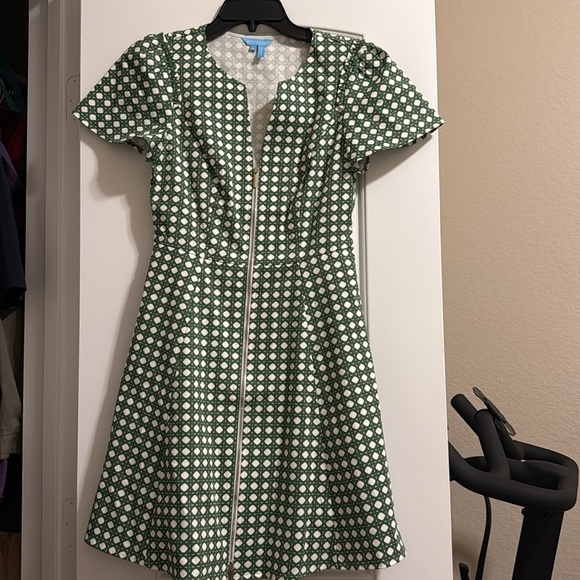 Draper James Green and White Mini Dress Mae Love Circle Rattan - Picture 6 of 7